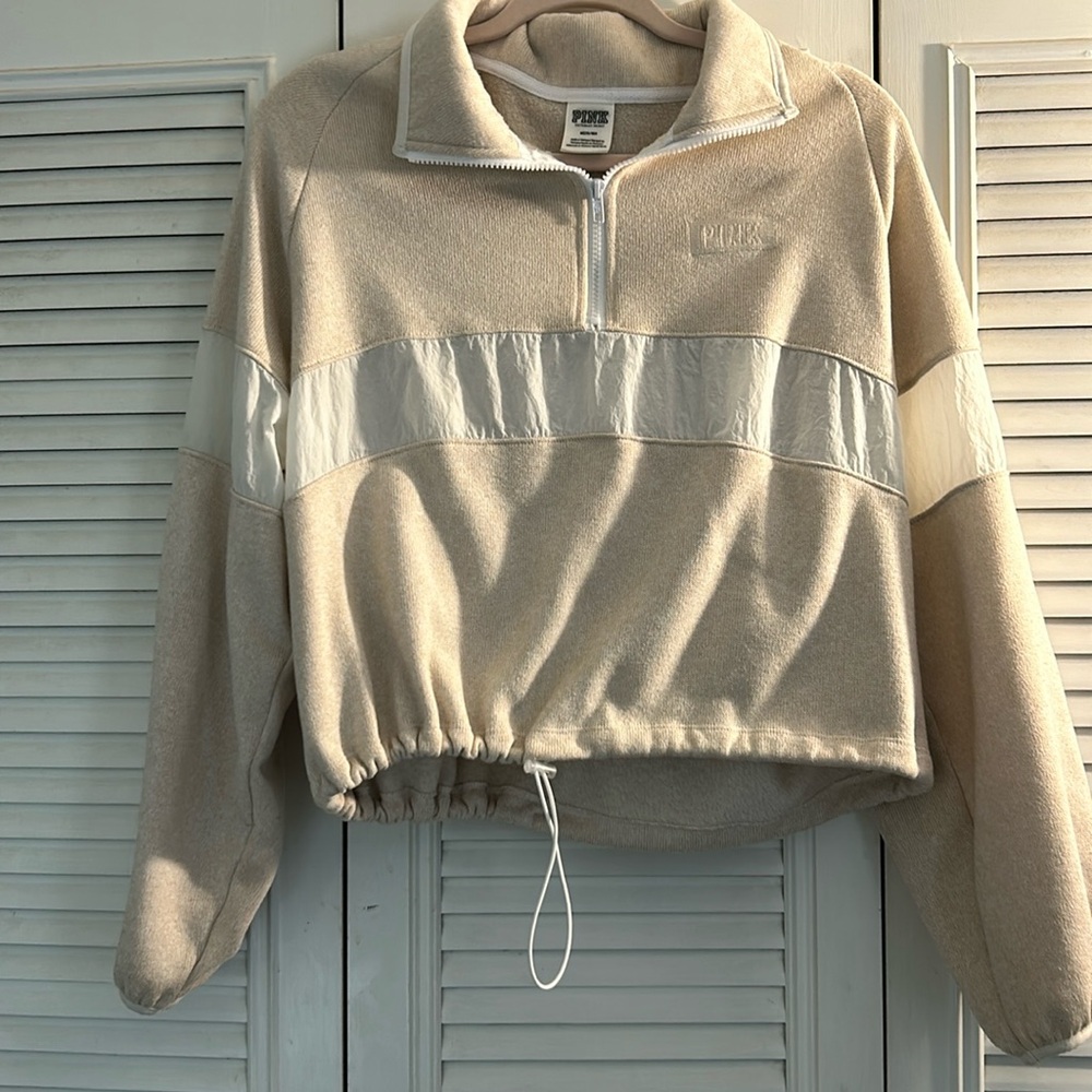 PINK Cropped Quarter Zip
